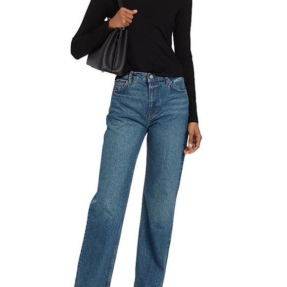 Reformation Abby High Rise Straight Dark Blue Jeans - Picture 2 of 7